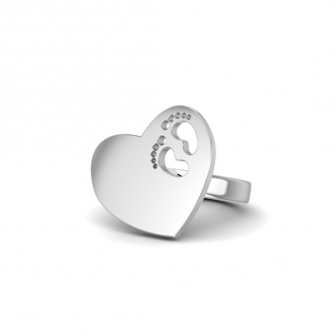 Anello a cuore con piedini bimbi