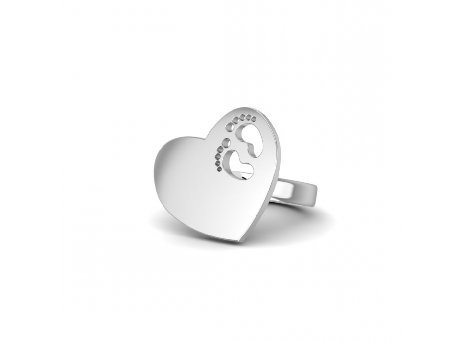 Anello a cuore con piedini bimbi