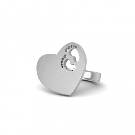 Anello a cuore con piedini bimbi