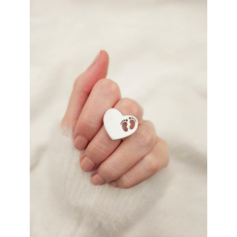 Anello a cuore con piedini bimbi