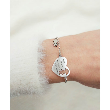 Bracciale a cuore con bimba