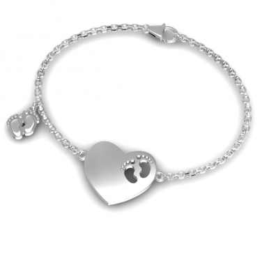 Bracciale a cuore con piedini bimbi