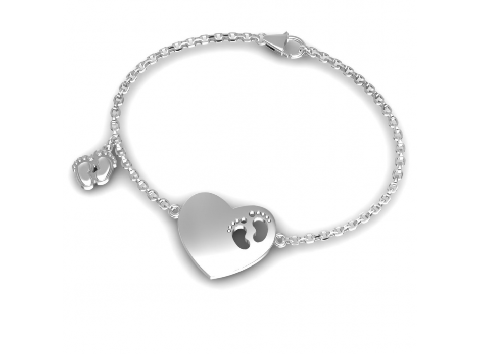 Bracciale a cuore con piedini bimbi