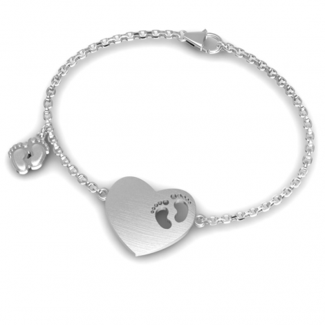 Bracciale a cuore con piedini bimbi