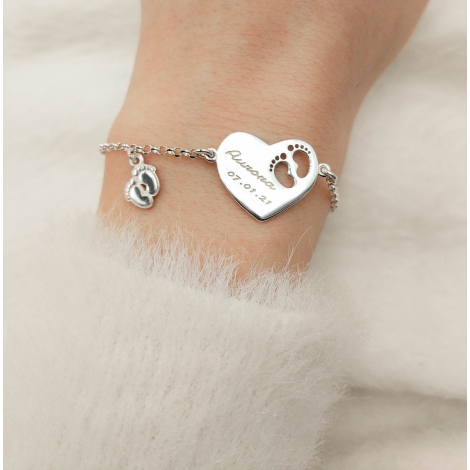 Bracciale a cuore con piedini bimbi