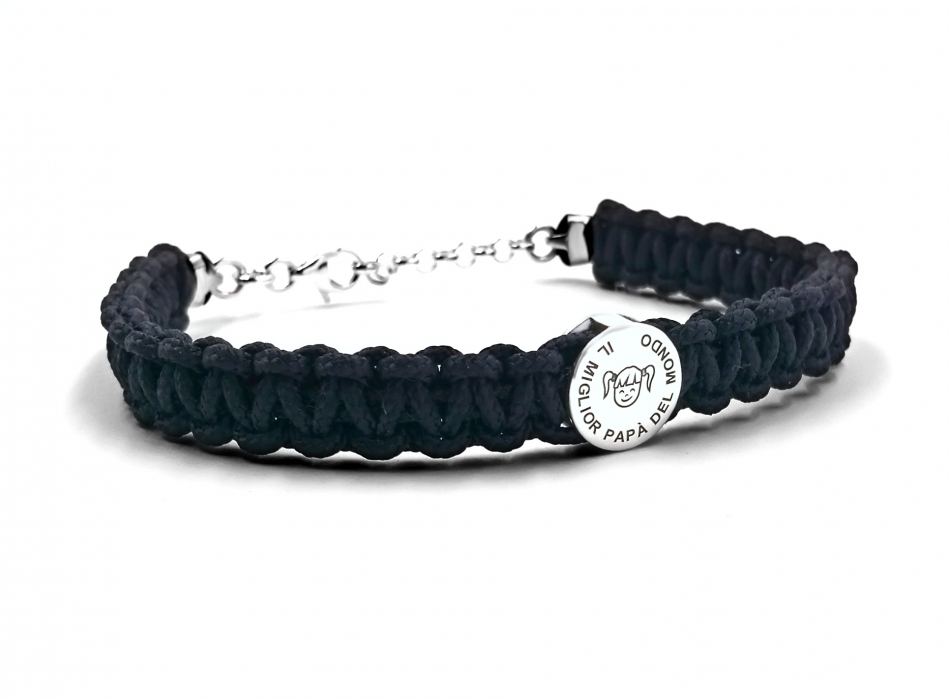 Bracciale in argento 925 e corda nautica