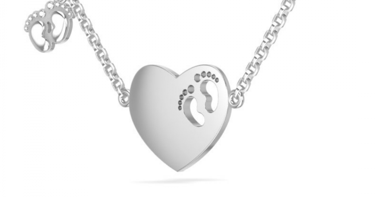 DEPHINI Collana a forma di cuore in argento Sterling 925 placcato al