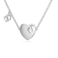 Collana in argento a cuore con piedini